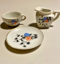 Vintage Child's Miniature Tea Cup Saucer Creamer Set Made In Japan