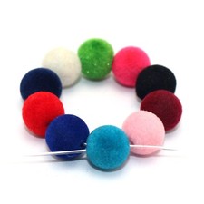100 Mixed Color Acrylic Velvet Coated Round Beads 10mm Earring Jewelry Making