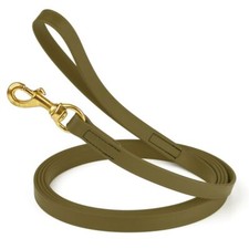 Dog Pet Leash Olive Drab Green w/ Brass Hardware W 3/4" - L10'
