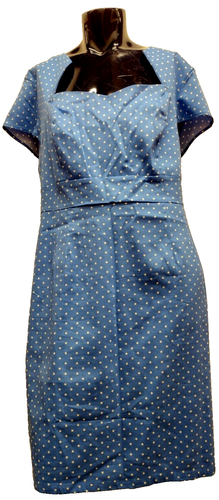 Grace Karin Baby Blue Dress 4XL POLKA DOT RETRO 1950s Style ROCKABILLY New Tags