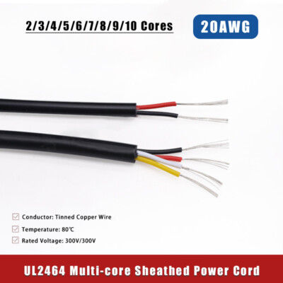 20AWG UL2464 Multi-core Sheathed Power Cord 2-10 Core Signal Control Cable Wire