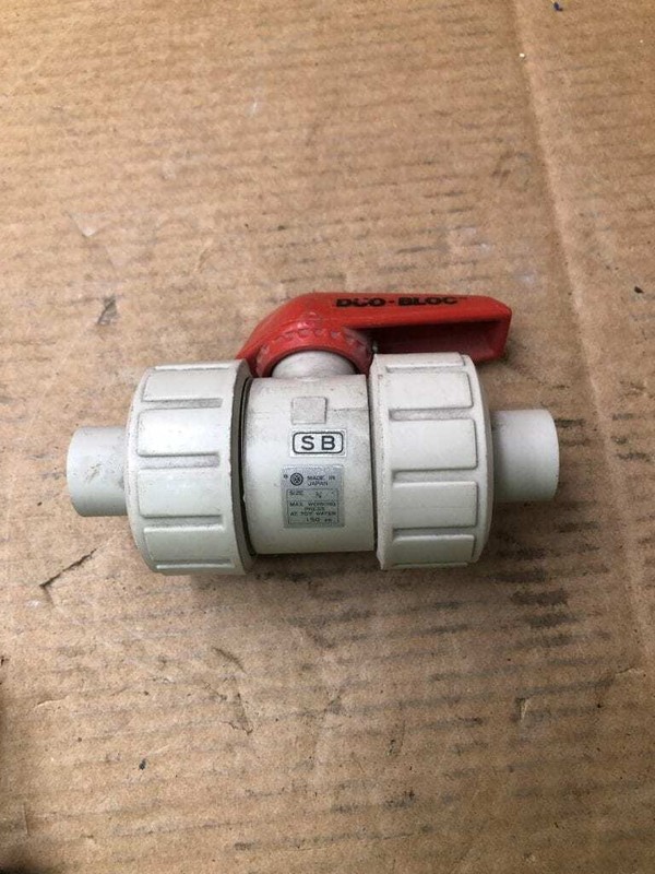 DUO-BLOC 3/4" PVC Manual Tru-Union Ball Valve 150PSI 70°F (LOT OF 2)