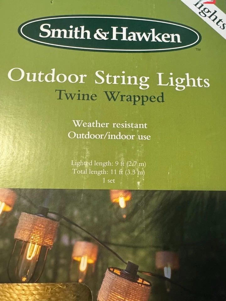 Smith & Hawken Cadena de Luces Exterior (Envuelto en Twine) Foto 2 de 4