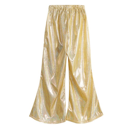 Kids Girls Boys Shiny Hip Hop Jazz Dance Flared Trousers Sequins Bell Bottoms - Picture 19 of 79