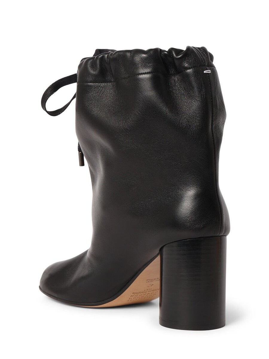 MAISON MARGIELA Tabi $1630 Black Leather Drawstring 80mm