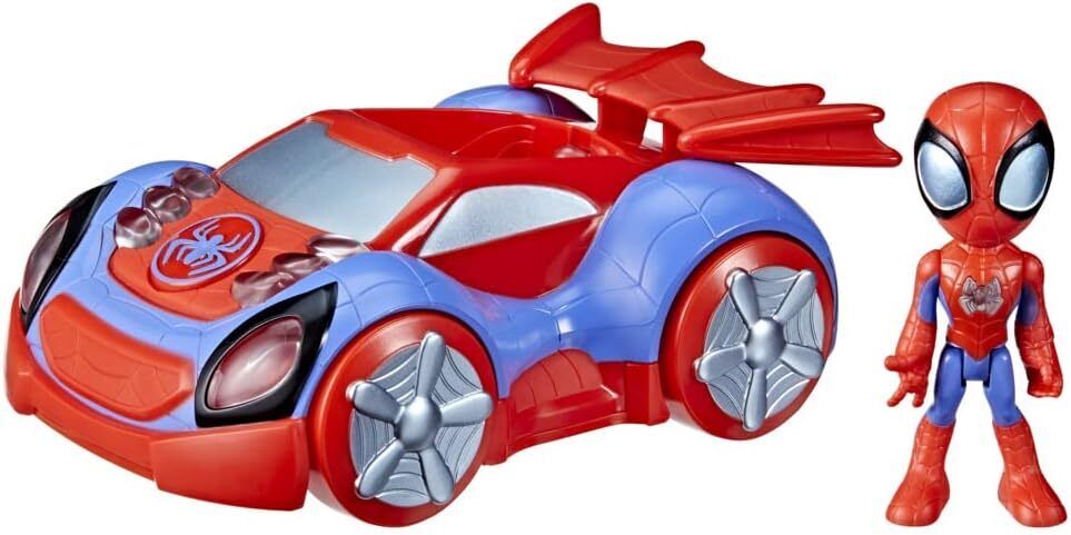 Hasbro Marvel Spidey and His Amazing Friends Glow Tech Web-Crawler Vehicle, Pre-