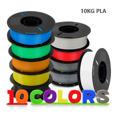 10KG PLA 3D Printer Filament Bundle 1.75 mm 10Packs 1KG Roll Multipack Spool FDM