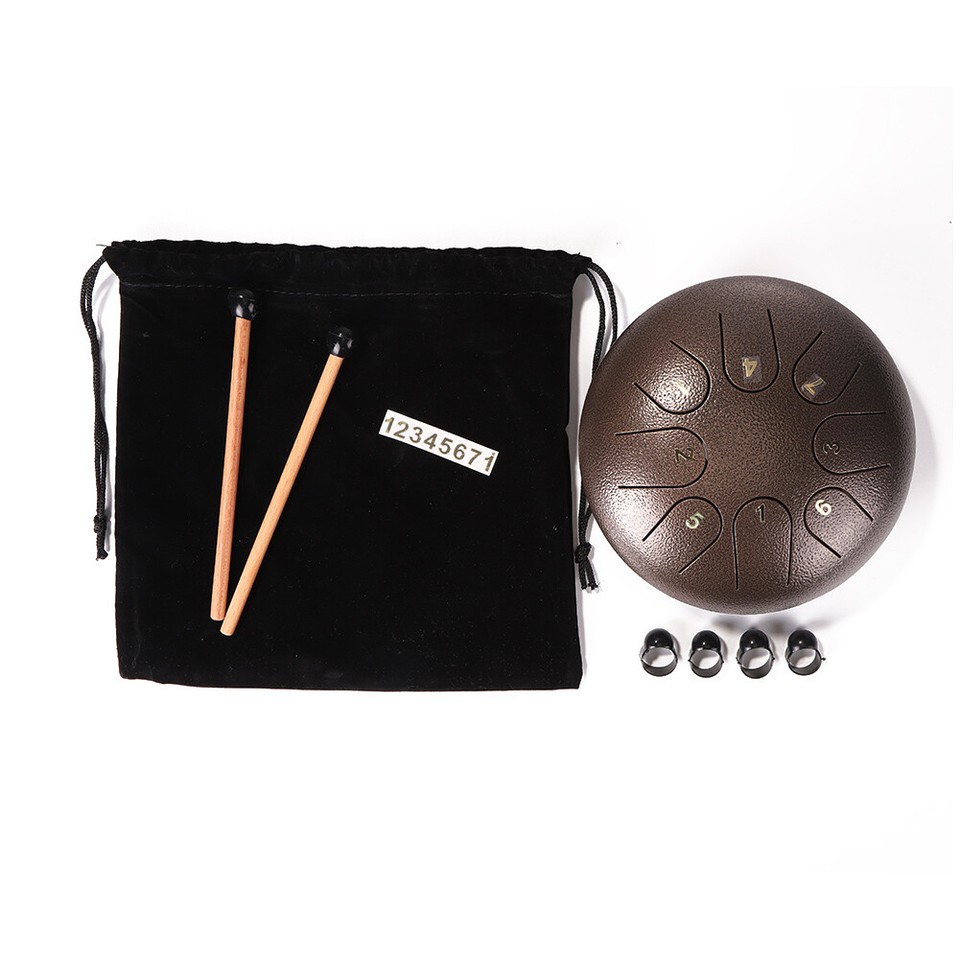 Steel Tongue Drum Steel Drum 6 Inches 8 Notes with Storage Bag for Kids