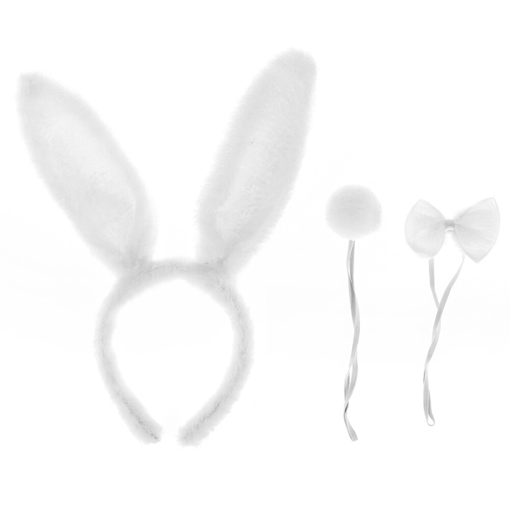2 Sets Rabbit Ear Headdress Stuffed Bunny Halloween Costume Accessories