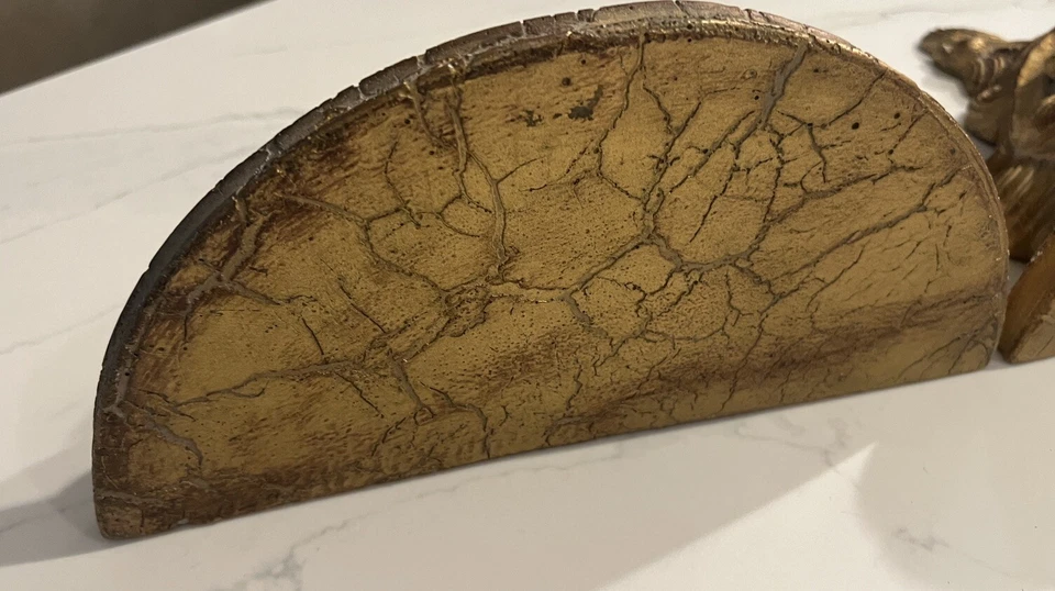 Juego de 2 soportes de pared de yeso dorado dorado vintage estante ménsula peso pesado Foto 4 de 4