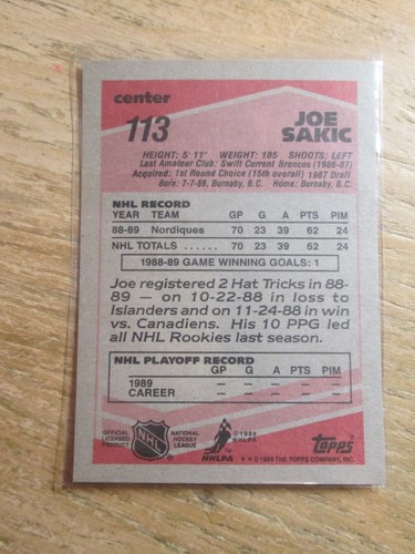 1989-90 TOPPS HOCKEY, COMPLETE BASE SET, C# 1-198, NRMT, SAKIC ROOKIE, MINT - Picture 3 of 3