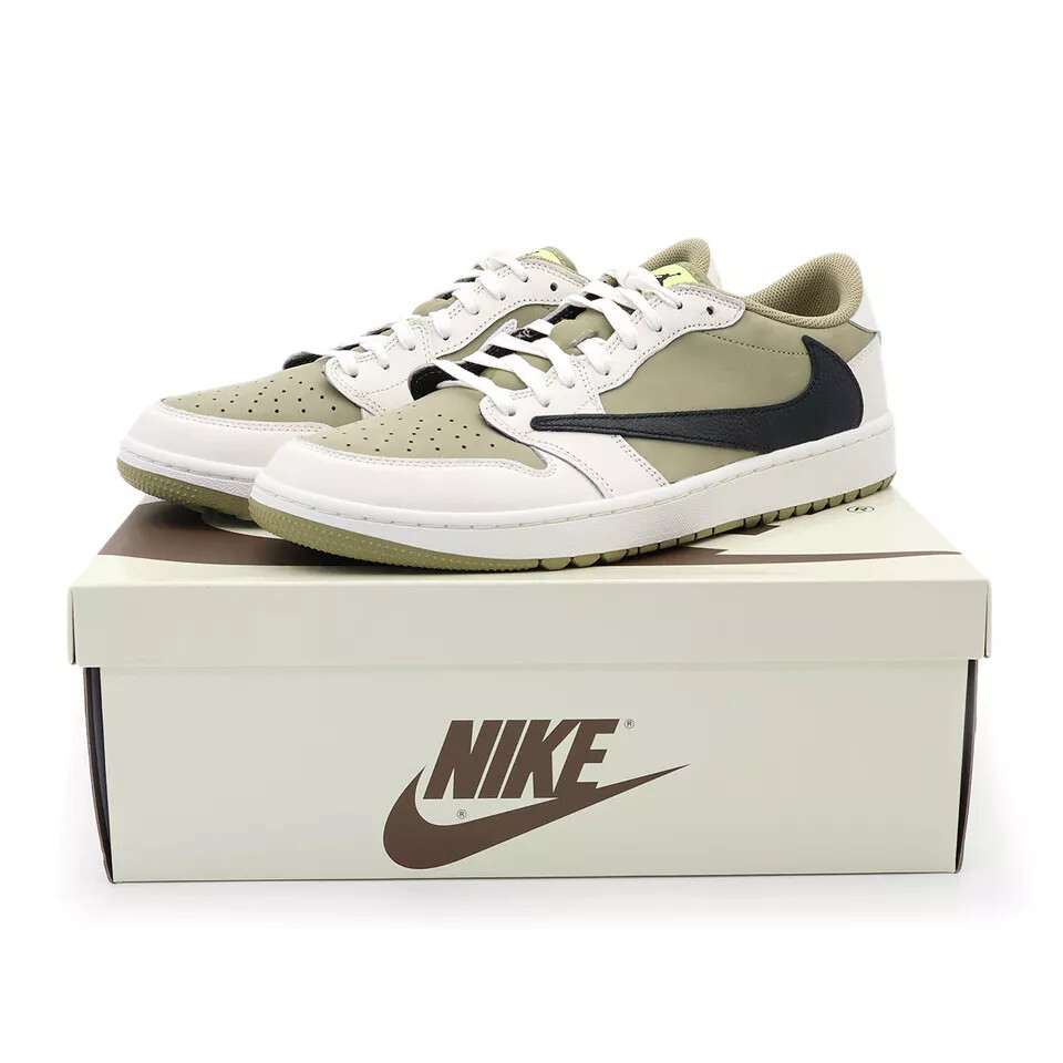 Jordan 1 Low Golf x Travis Scott Neutral Olive -FZ3124-200- Size 4-13