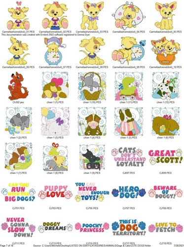 630 LINDOS PERROS CACHORRO MÁQUINA BORDAR DISEÑOS COLECCIÓN PES JEF HUS USB - Imagen 7 de 12