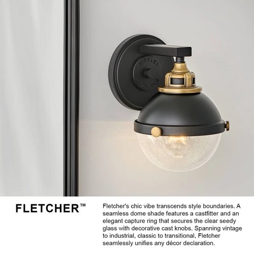 Hinkley Fletcher 8 3/4" High Black 2-Light Wall Sconce - Picture 7 of 7