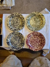 CSG International Asst. Colors SPATTERWARE Enamelware 10.25 in Dinner Plates