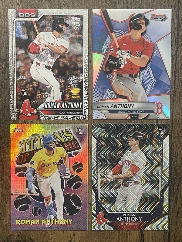 Roman Anthony Rookie Lot! Short Prints! Refractor And Base!