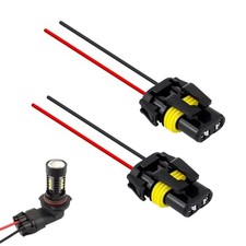 2 PCS 9005 9006 9012 HB3 HB4 Female Adapter Wiring Harness Sockets, Waterproof