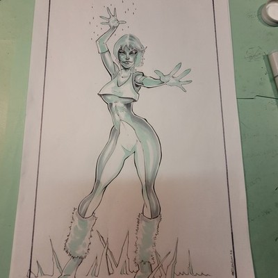 11x17 Ice (Tora Olafsdotter)  with her magic cryokinetic powers ready to fight