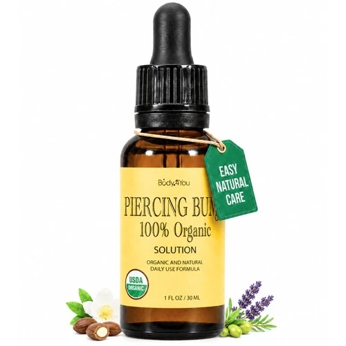 BodyJ4You Organic Piercing Bump Oil - USDA Certified Pure Oils Blend - Piercing - product listing photo