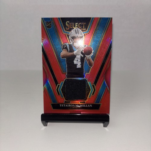 2025 Panini Select - Swatches Tetairoa McMillan #RSW-TMN Red Prizm (MEM, RC)