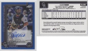 2025 Topps Chrome Rookie Auto Blue Refractor /150 Drew Romo #RA-DRR Auto RC