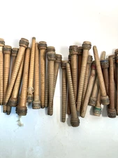 Wood Bobbins Spools Industrial Style Spindles 7 3/8", 8", and 8.75" Quill lot 30