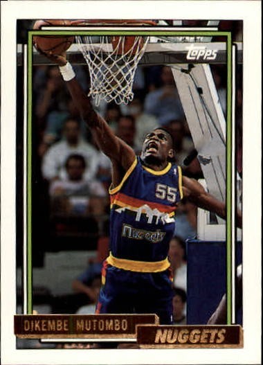 Dikembe Mutombo #281 Basketball Cards 1992 Topps Gold trading card — raw and PSA graded price guide