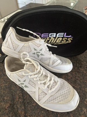 Rebel Ruthless Cheer Athletic Dance Shoes White Womens Size 8.5 + Rebel Shoe Bag