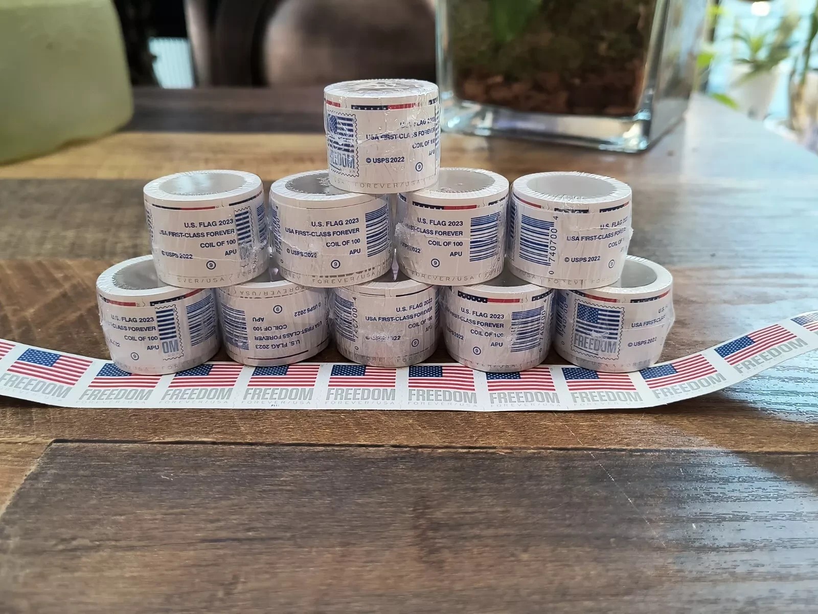 50 Rolls of 100 USPS -POSTAGE-5000pcs New Sealed, Free Shipping！(2024)