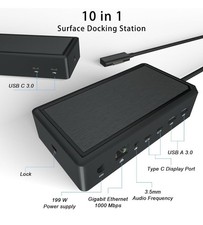 Surface Docking Station Dual Monitor 4K 60Hz - 10 in 1 With Power Supply
