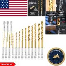 Complete HSS Titanium Drill Bit Set - 16 Pieces with Quick Change Hex Shank