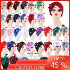 Indian Women Muslim Hijab Chemo Turban Islamic Headwear Wrap Canner Cap Hat New