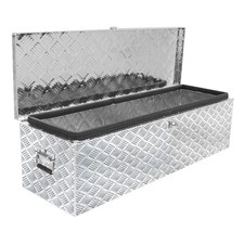 Casa rodante 39"x13"x11" plata aluminio camión caja de herramientas camioneta plataforma almacenamiento remolque