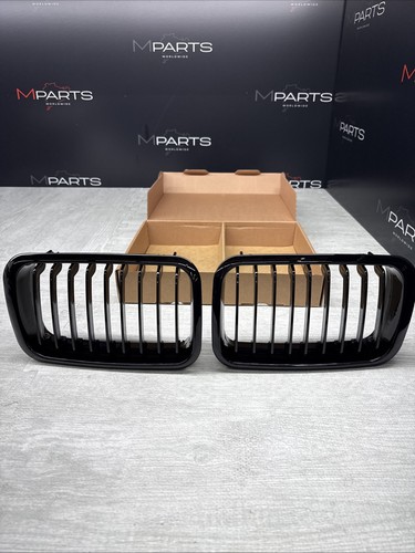 NEW BMW 91-96 E36 M3 Front Kidney Grilles Gloss Black Set - Bild 4 von 4
