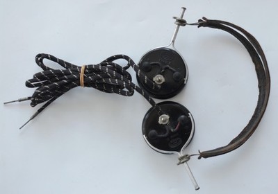 Antike Brunet & Cie Paris Typ F Bakelit Kopfhörer 2000 Ohm Telegraph TSF