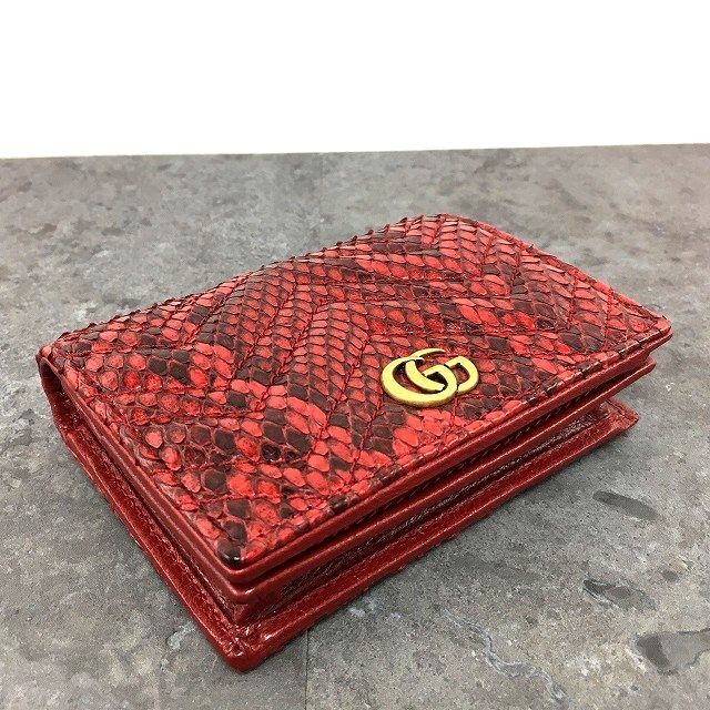 Gucci 466492 Python Red Bifold Wall Key Holder Us… - image 6