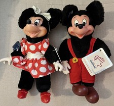 Vtg 1981 Disney Applause Mickey  Minnie Mouse Plush Set Vinyl Face NWT Tags