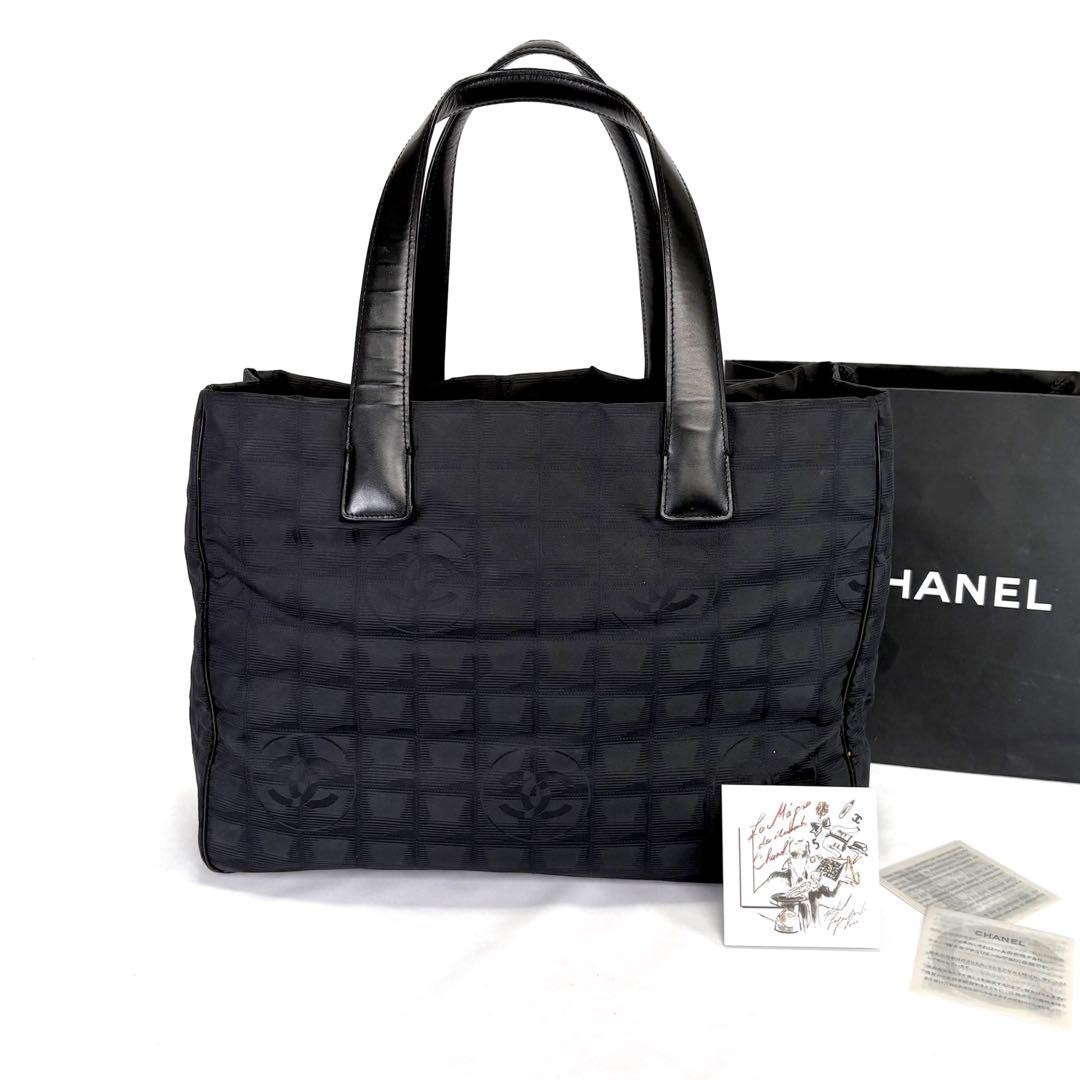 Chanel Travel Line Black Tote Handbag