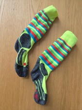 Calze da sci Falke bambino - taglia 23-26 - verde fluo blu rosso a righe