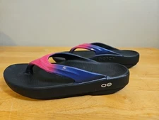 Oofos Oolala Luxe Womens Size 6 Recovery Slip-On Flip Flop Sandals Flamingo
