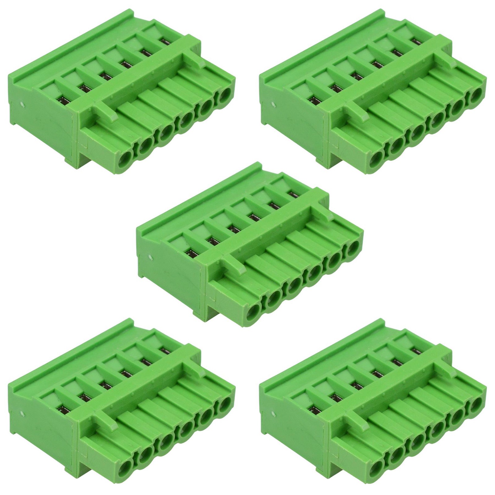 5 x 6-Way 5.08mm Vertical Pluggable Terminal Block Green 15A 300V
