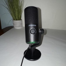 Maono USB-C Desktop Condenser Microphone w/ RGB Lighting, Volume Control, Stand