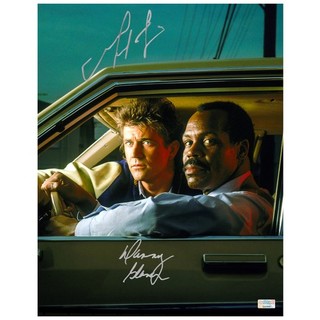 Mel Gibson and Danny Glover Autographed 1989 Lethal Weapon II 11x14 Scene Photo