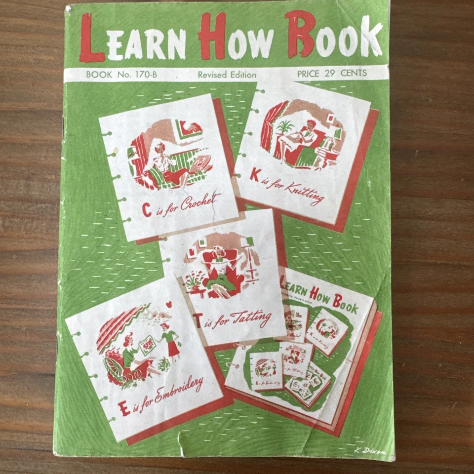 1959 Coats & Clark's Book 170-B LEARN HOW Embroidery Knit Crochet Pattern Book - Image 3 of 4