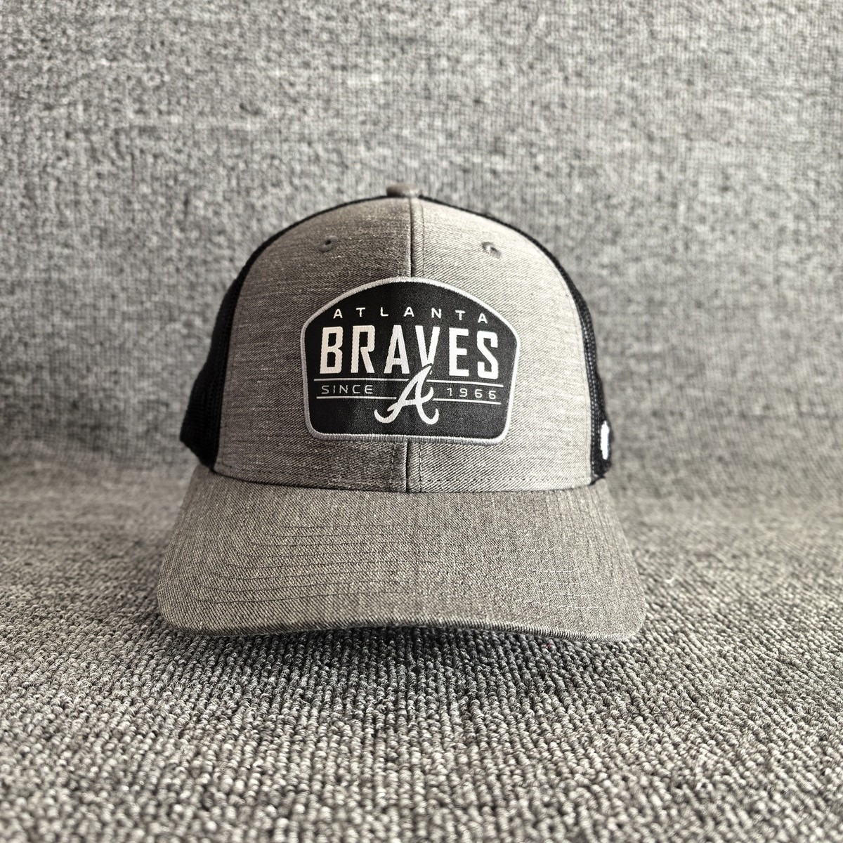 '47 Brand Atlanta Braves MLB Gray Black Trucker Snapback Hat Cap