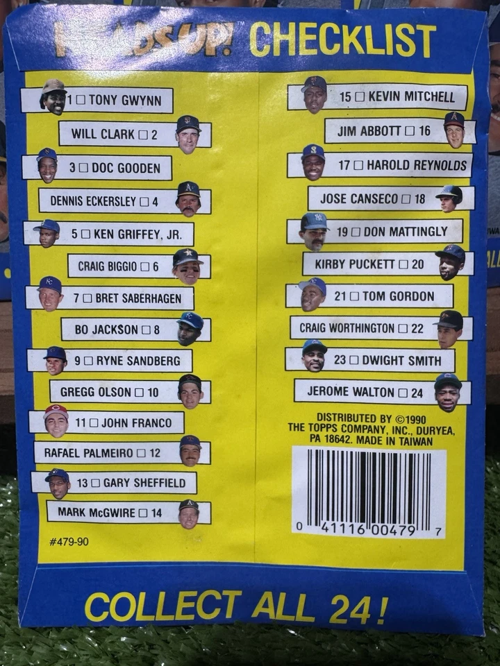 Heads Up! 1990 Baseball Stars Window Pin Ups - 5 Random Sealed Packs - Image 2 of 2