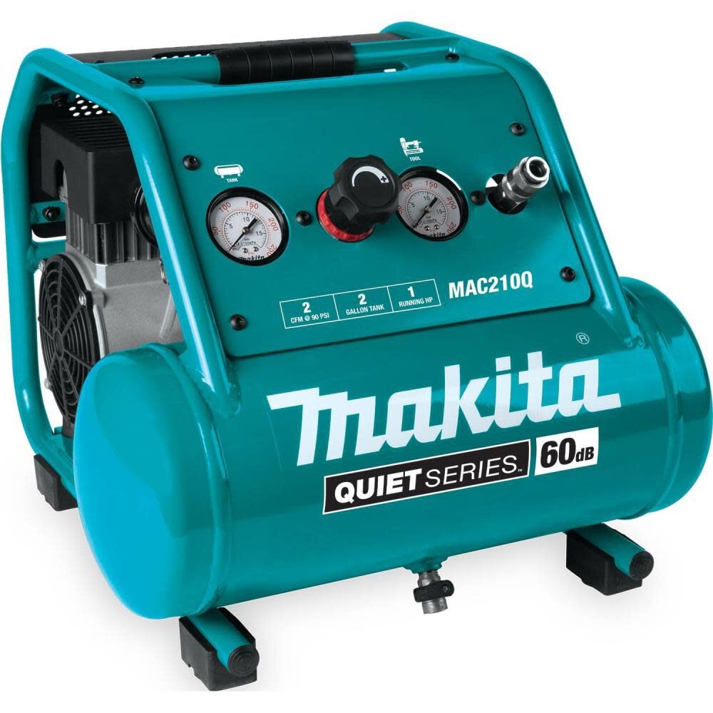 Воздушный компрессор Makita серии Quiet мощностью 1 лс Безмасляный электрический объемом 2 галлона 59590₽