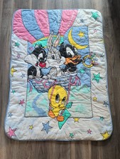 Gerber Looney Tunes Stars Cartoon Crib Quilt Tweety Sylvester Bugs Bunny 1993
