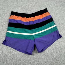 Vtg St. John&rsquo;s Bay Color Block Swim Trunks Medium Retro Surf Beach Vacation 80s