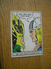 1966 Donruss Marvel Super Heroes Card #60 Thor Who does your hair ?